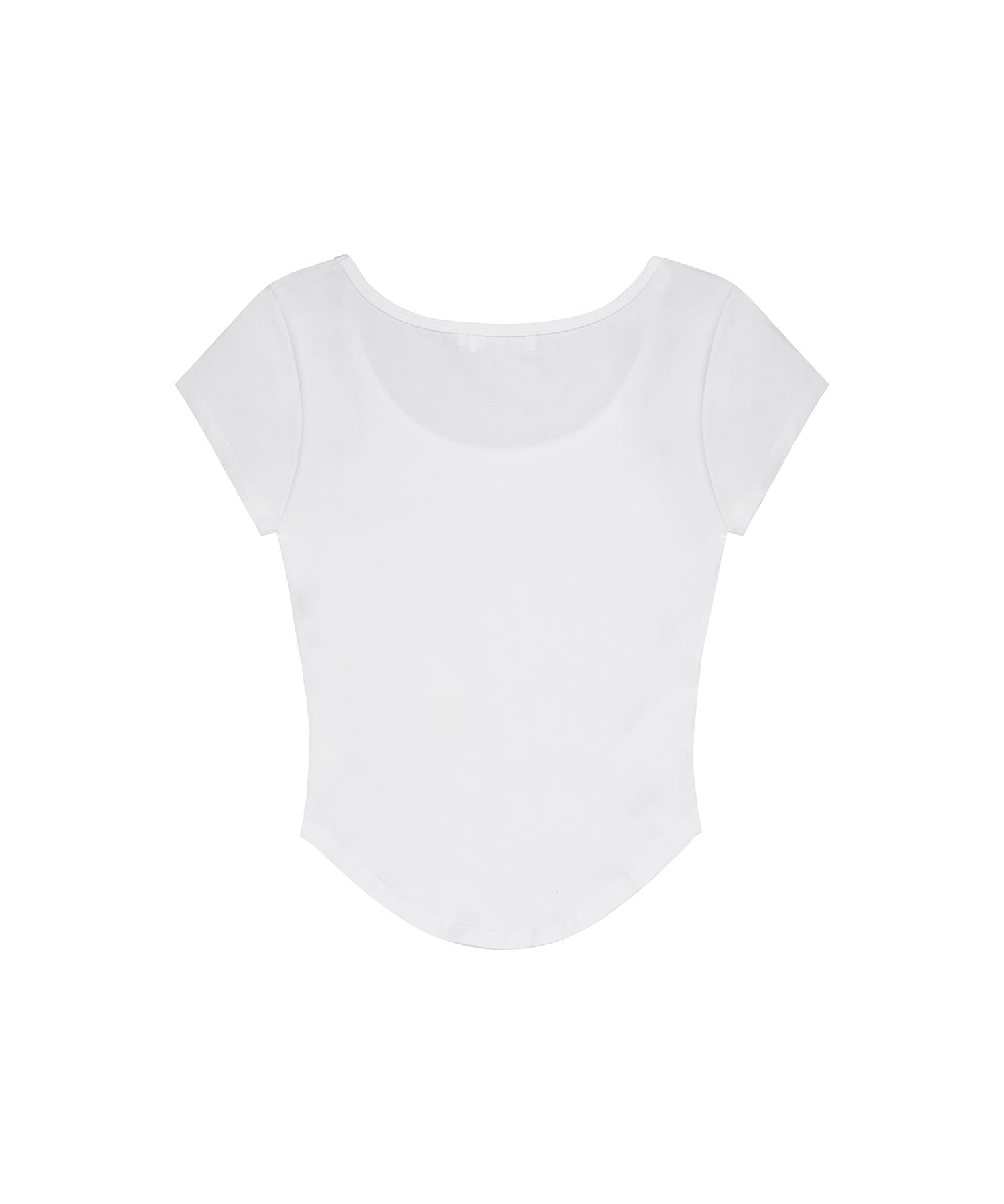 MUSINSA | EYEER Hotfix Logo Shirring Short Sleeve Top - White