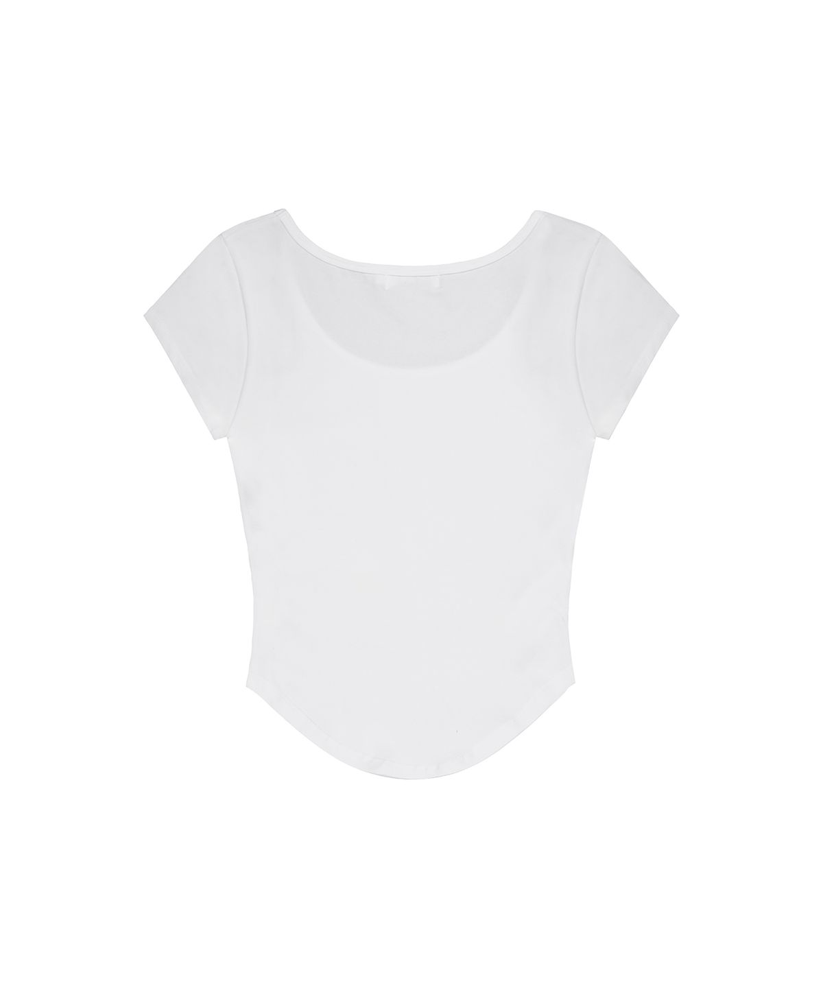 이와이이알(EYEER) Hotfix Logo Shirring Short Sleeve Top - White