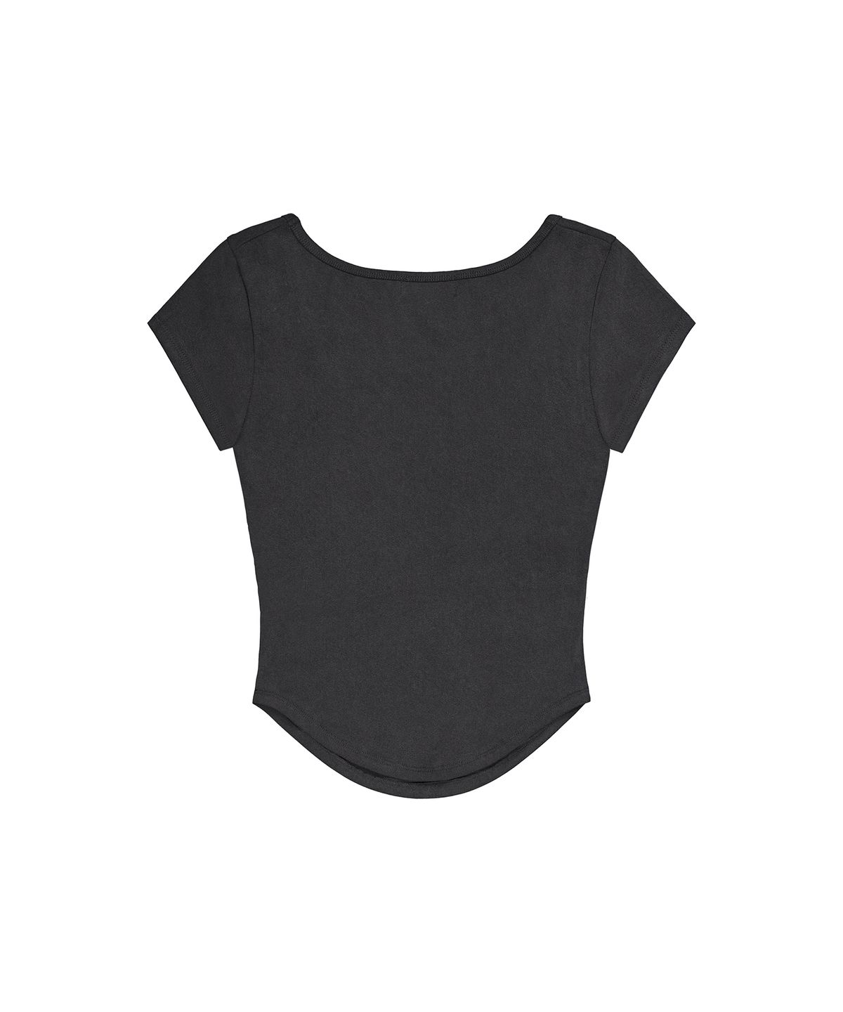 이와이이알(EYEER) Hotfix Logo Shirring Short Sleeve Top - Charcoal