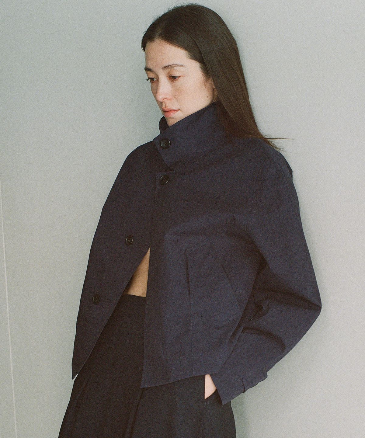 블랭크룸 우먼(BLANKROOM HER) 스와브 자켓_NAVY