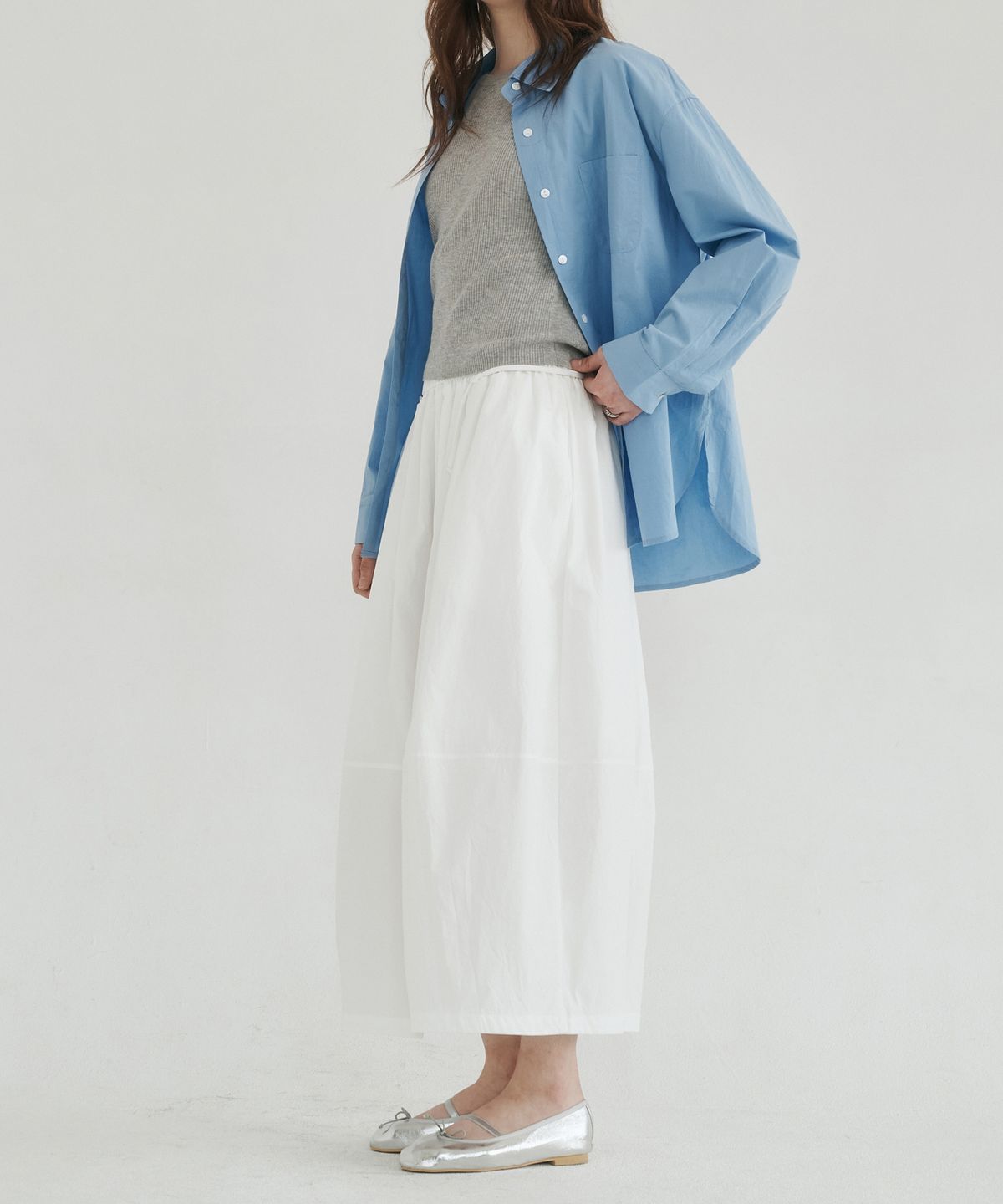 로시로우(LOSSYROW) Pure Light Skirt white