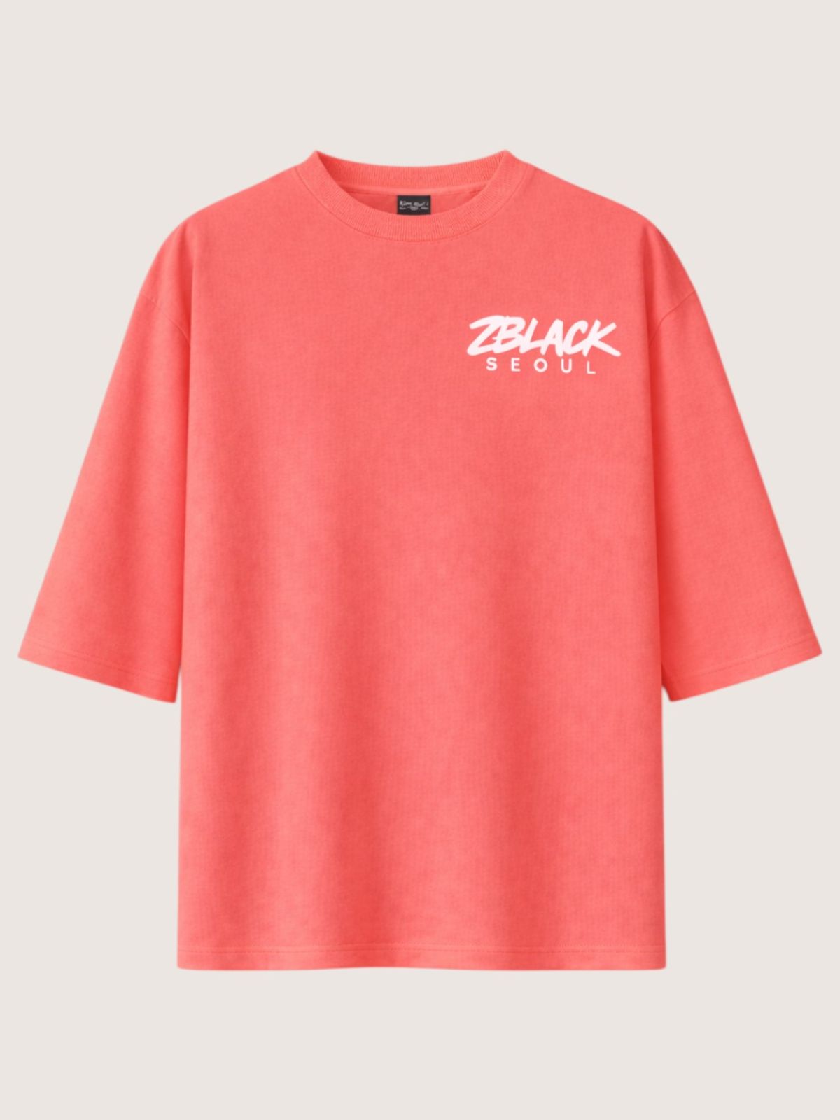 지블랙(ZBLACK) 패션위크 시티 서울 7부 티셔츠(CORAL)