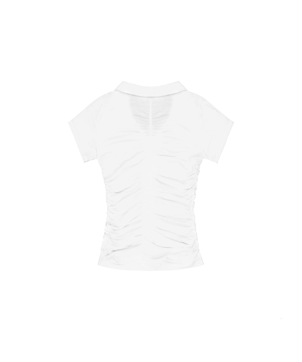 이와이이알(EYEER) Script Logo Shirring Short Sleeve Shirt - White