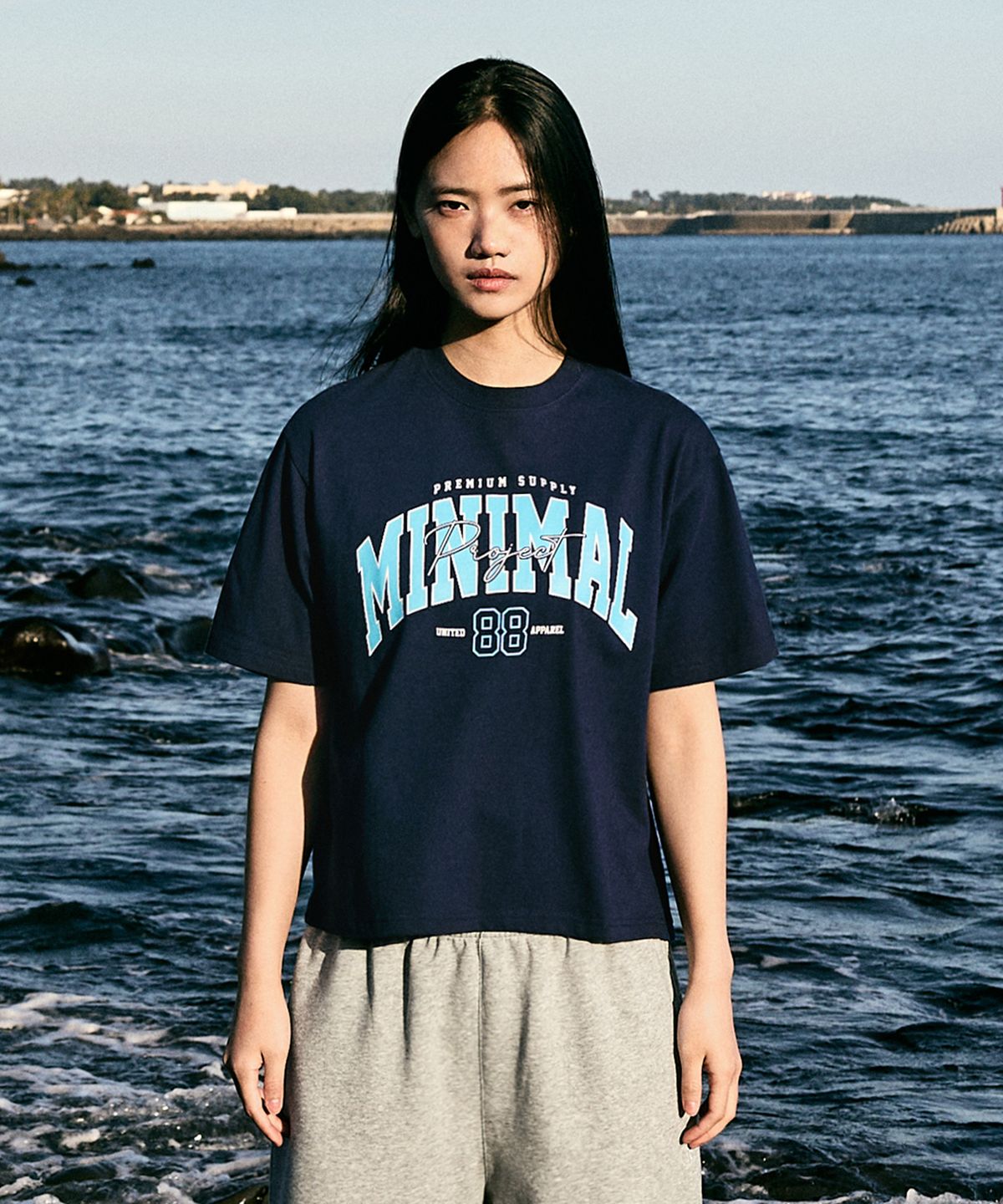 미니멀프로젝트(MINIMALPROJECT) 88 아치 로고 오버핏 반팔티셔츠 MST150C / 4COLOR