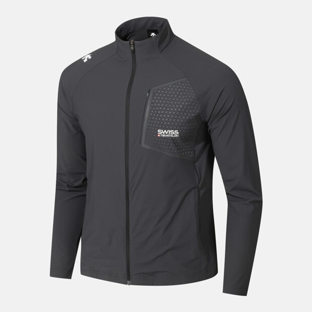데상트(DESCENTE) 스위스 트라이애슬론 쿨링 트리코트 트레이닝 자켓 차콜그레이 SR221IFT42