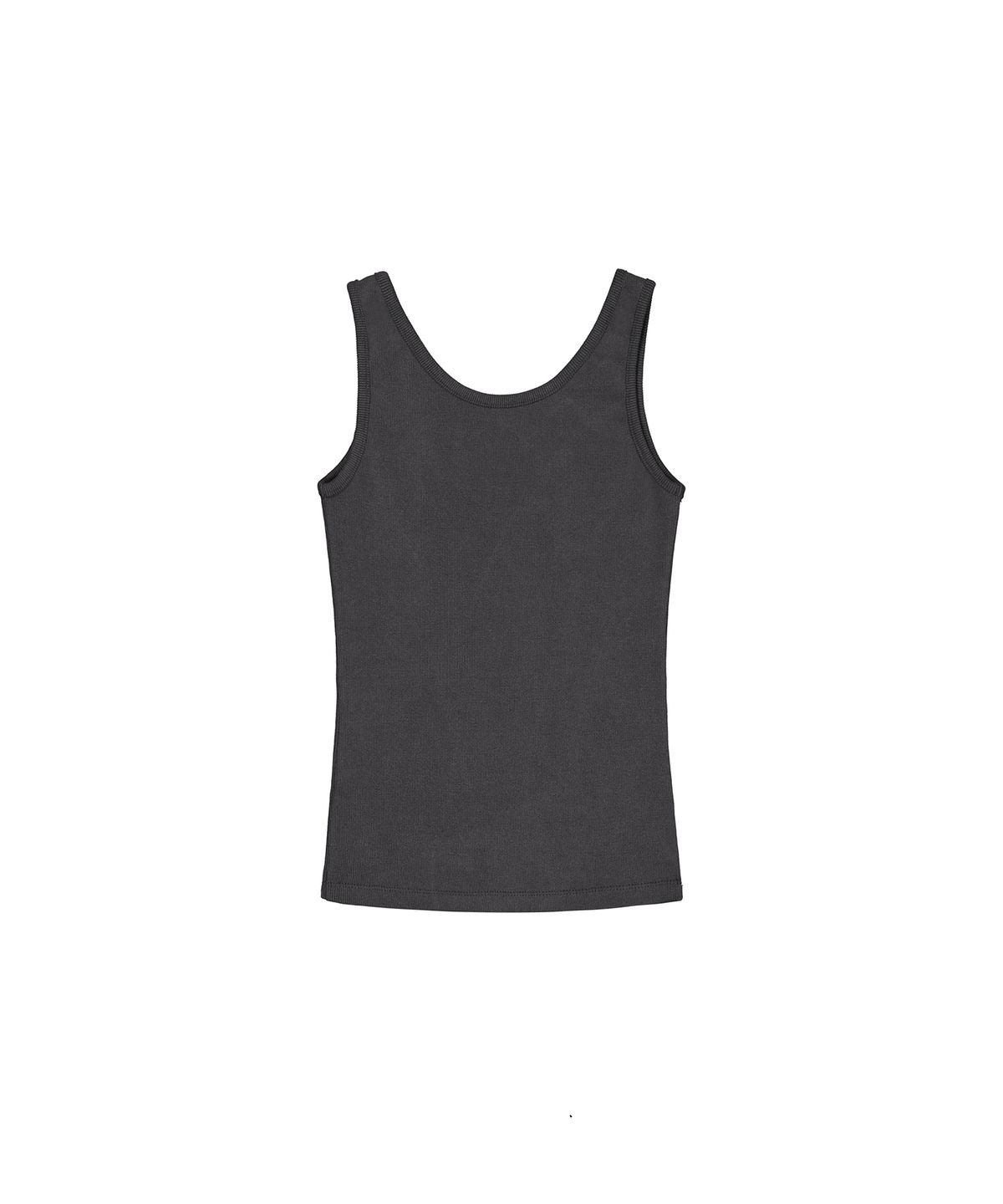 이와이이알(EYEER) Script Logo Zipper Ribbed Sleeveless - Charcoal