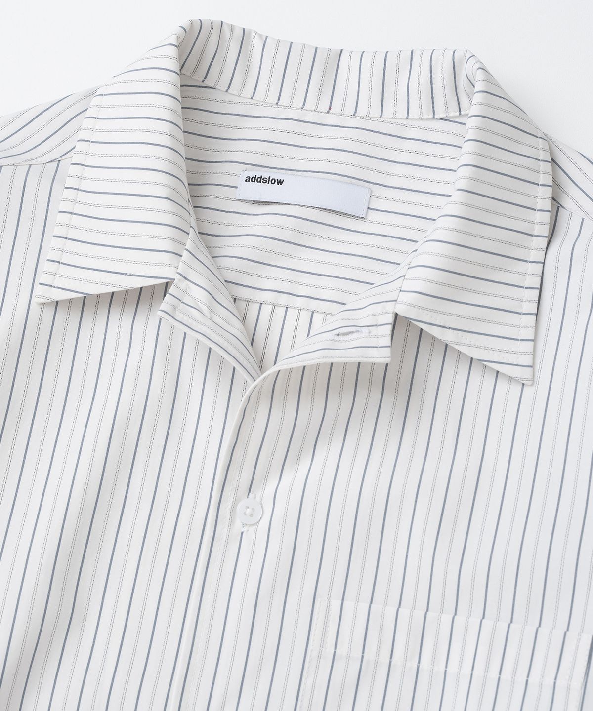 애드슬로우(ADDSLOW) Stripe Pocket Shirt (White)