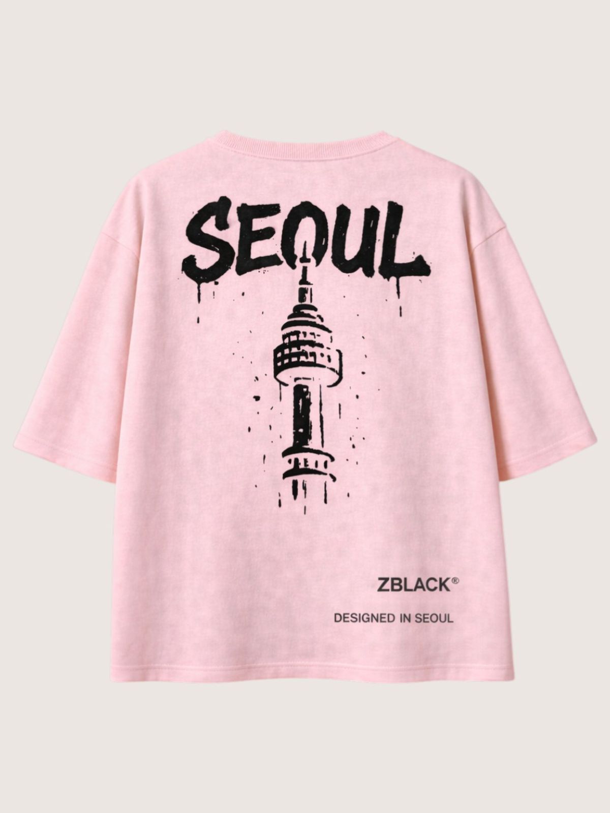 지블랙(ZBLACK) 패션위크 시티 서울 7부 티셔츠(PINK)