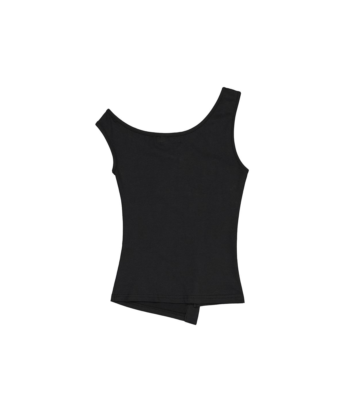 이와이이알(EYEER) Script Logo Button One Shoulder Sleeveless - Black