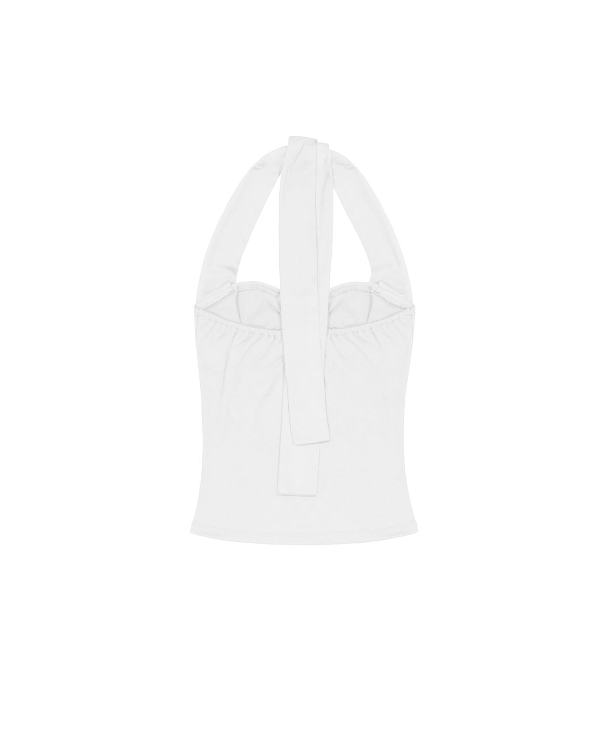 이와이이알(EYEER) Script Logo Bold Line Halter Neck Top - White