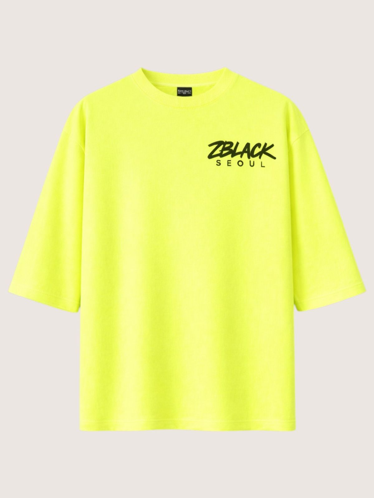 지블랙(ZBLACK) 패션위크 시티 서울 7부 티셔츠(NEON YELLOW)