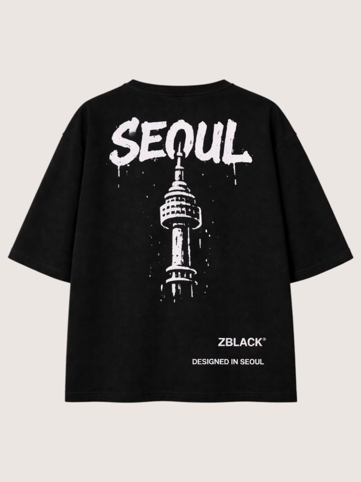 지블랙(ZBLACK) 패션위크 시티 서울 7부 티셔츠(BLACK)