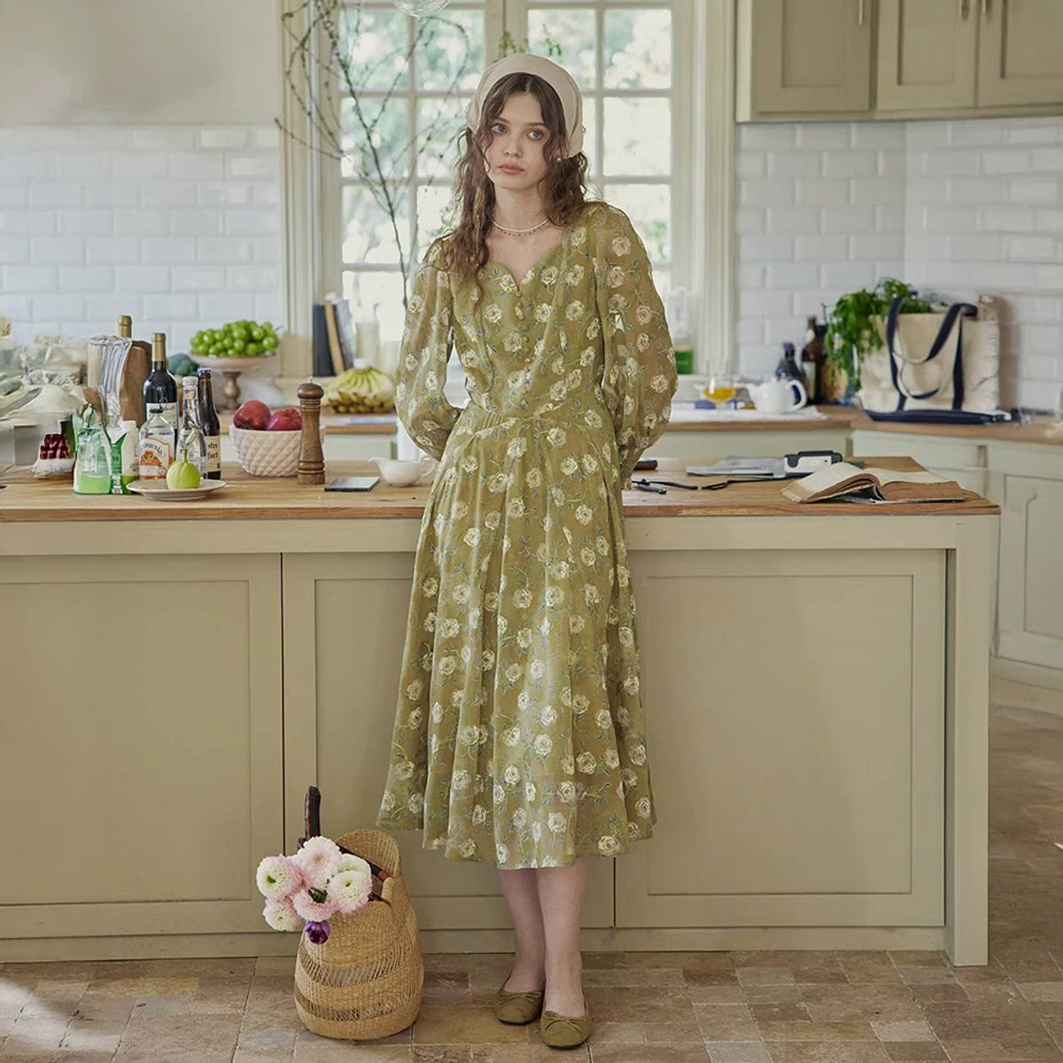 프라우드 마리(PROUD MARY) PM_Flower garden puff sleeve dress