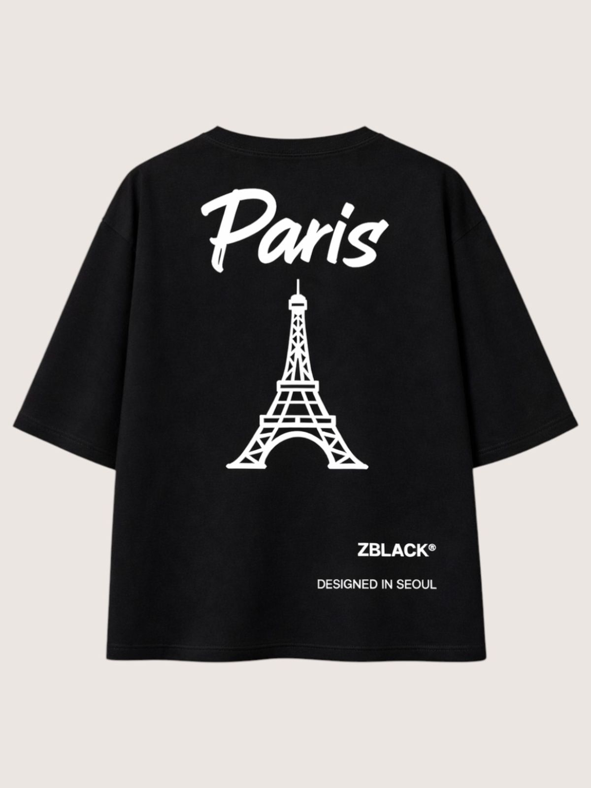 지블랙(ZBLACK) 패션위크 시티 파리 7부 티셔츠(BLACK)