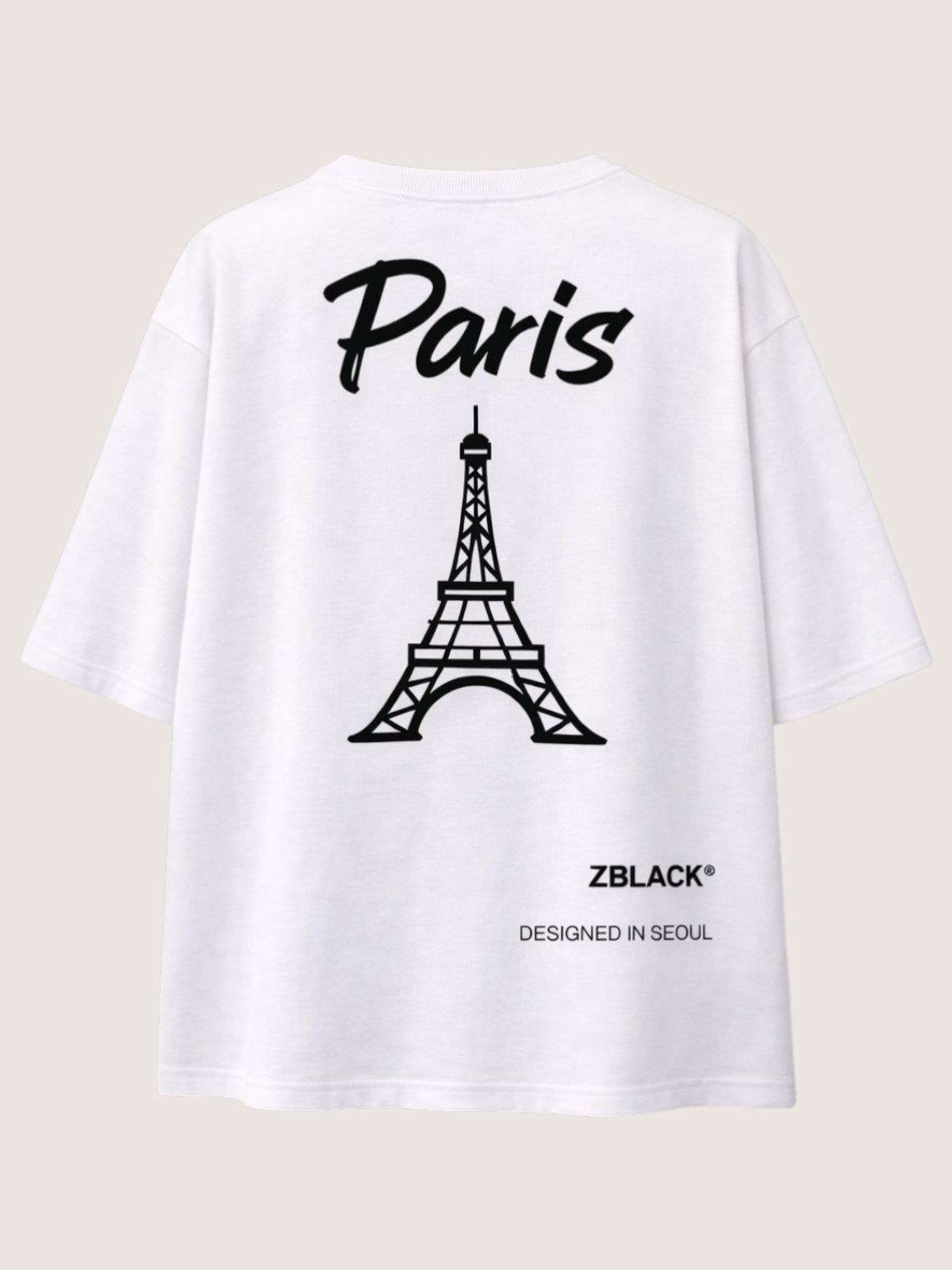 지블랙(ZBLACK) 패션위크 시티 파리 7부 티셔츠(WHITE)