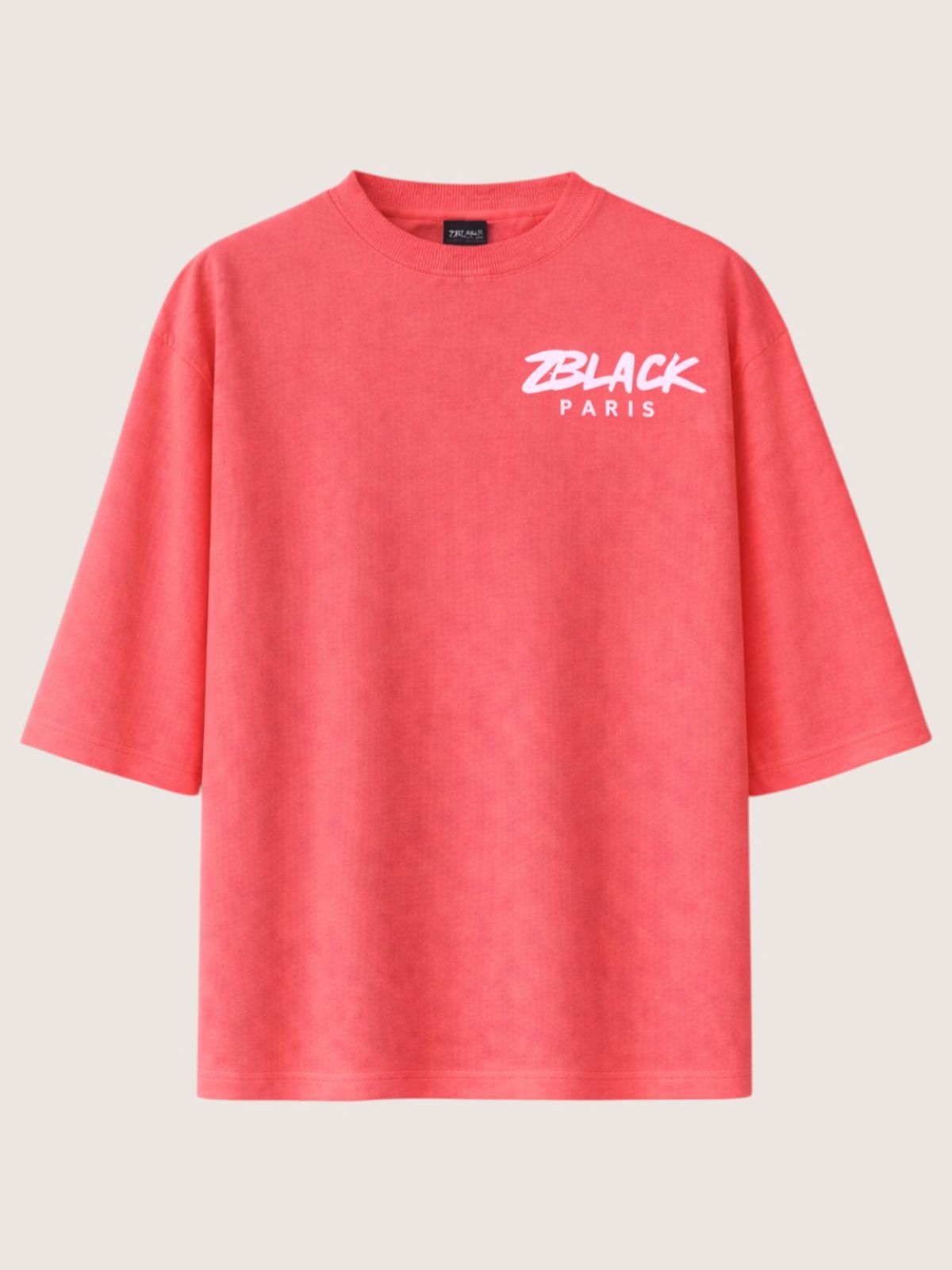 지블랙(ZBLACK) 패션위크 시티 파리 7부 티셔츠(CORAL)