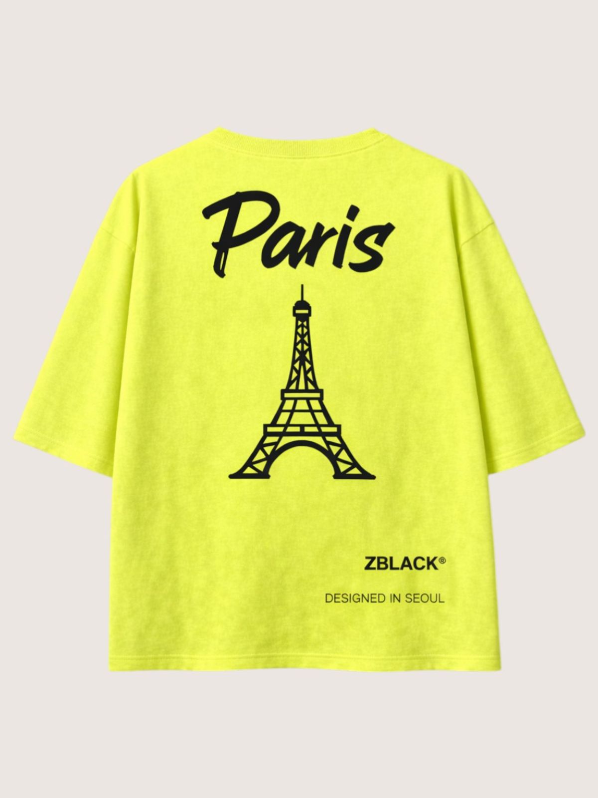 지블랙(ZBLACK) 패션위크 시티 파리 7부 티셔츠(NEON YELLOW)