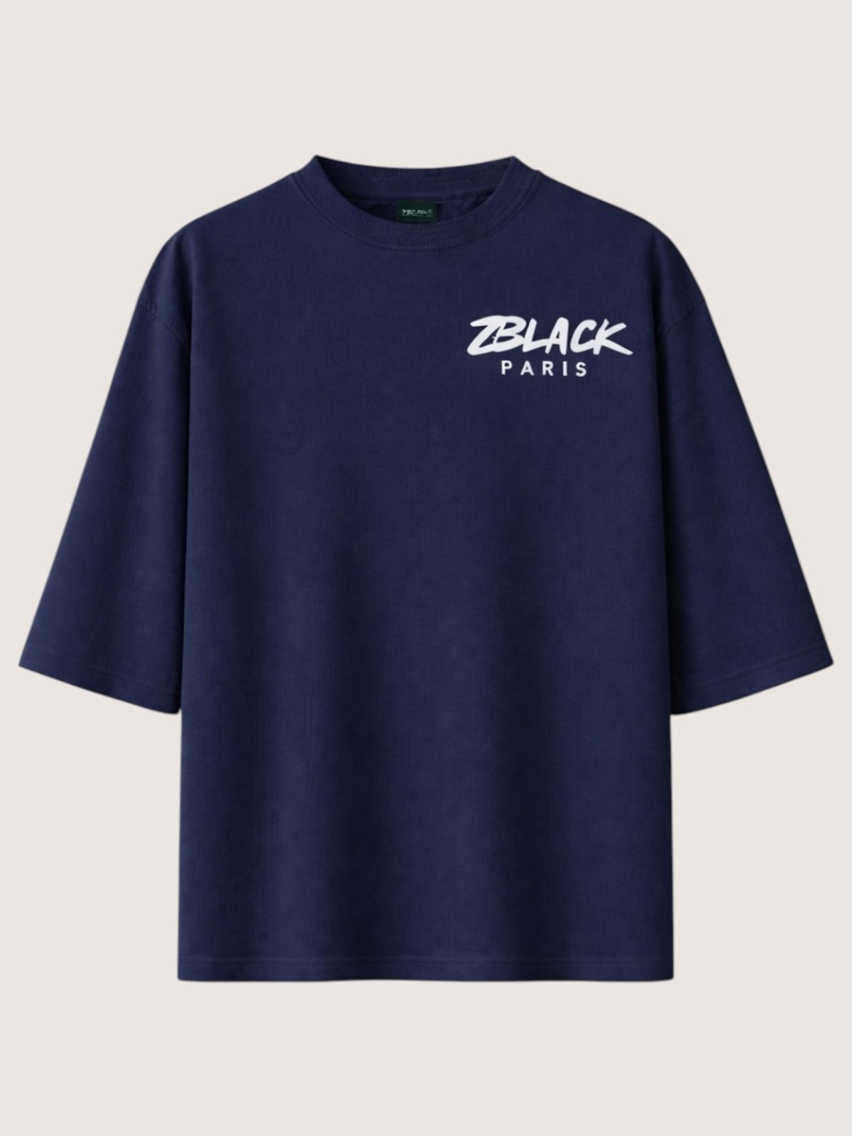 지블랙(ZBLACK) 패션위크 시티 파리 7부 티셔츠(NAVY)