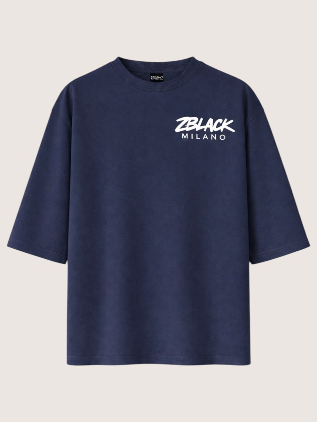 지블랙(ZBLACK) 패션위크 시티 밀라노 7부 티셔츠(NAVY)