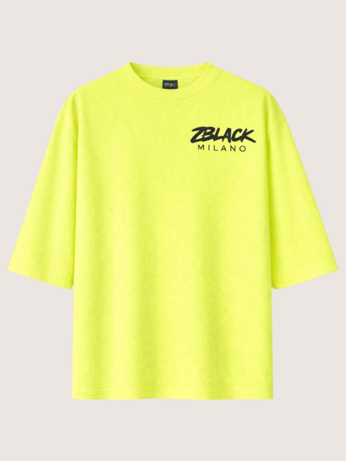 지블랙(ZBLACK) 패션위크 시티 밀라노 7부 티셔츠(NEON YELLOW)