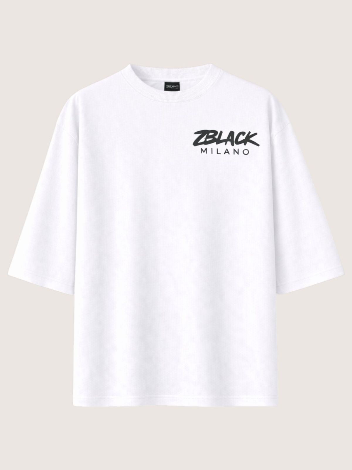 지블랙(ZBLACK) 패션위크 시티 밀라노 7부 티셔츠(WHITE)