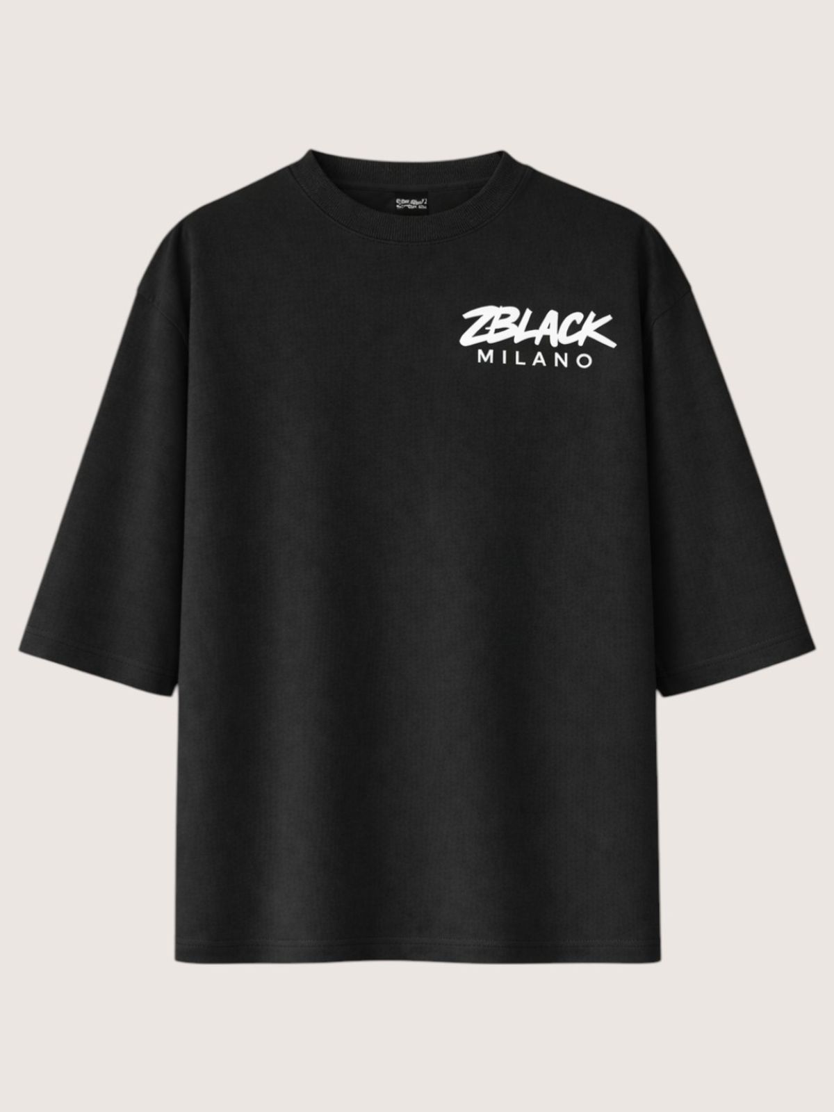지블랙(ZBLACK) 패션위크 시티 밀라노 7부 티셔츠(BLACK)