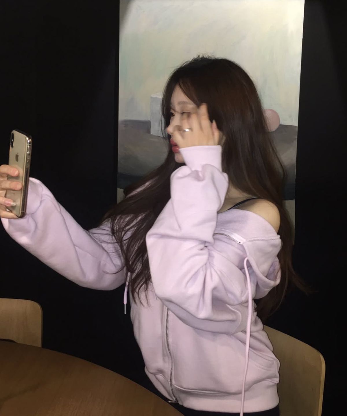 스트라이프마가린(STMG) 마가린 아플리케 루즈 투웨이 지퍼 후드집업 핑크