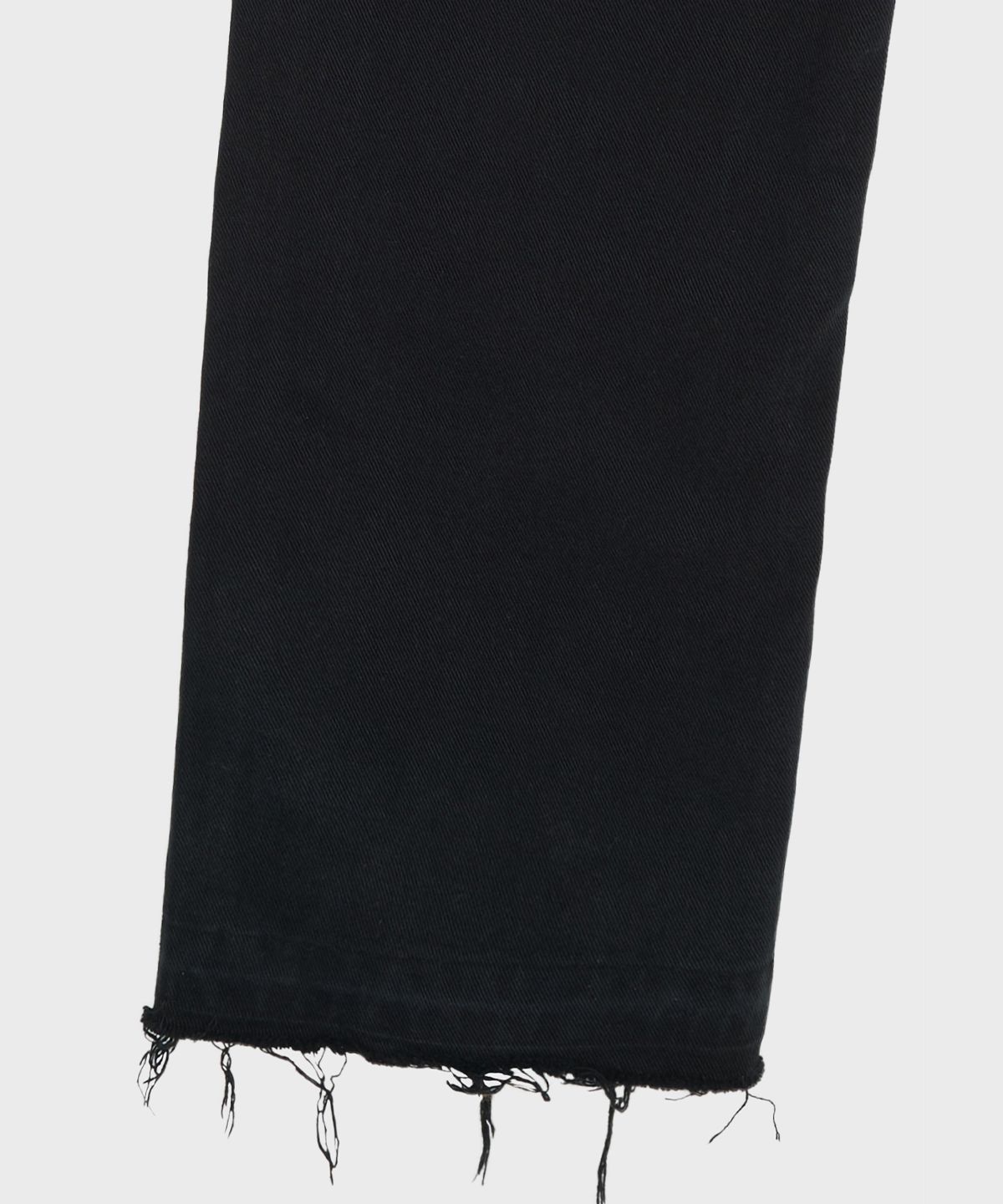 서피스에디션(SURFACE EDITION) TORN STRAIGHT COTTON TWILL PANTS BLACK
