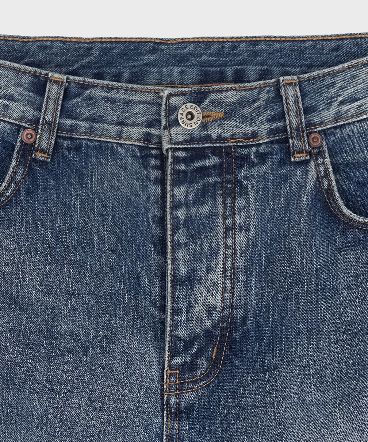 서피스에디션(SURFACE EDITION) TORN STRAIGHT DENIM PANTS INDIGO