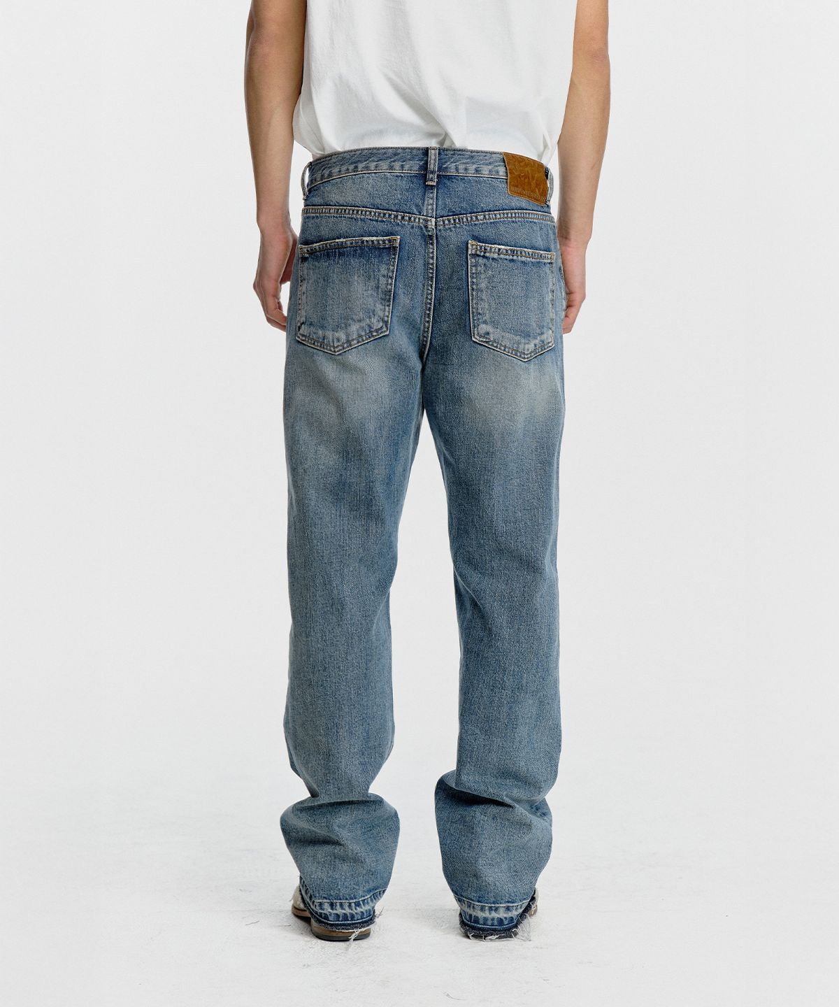서피스에디션(SURFACE EDITION) TORN STRAIGHT DENIM PANTS INDIGO