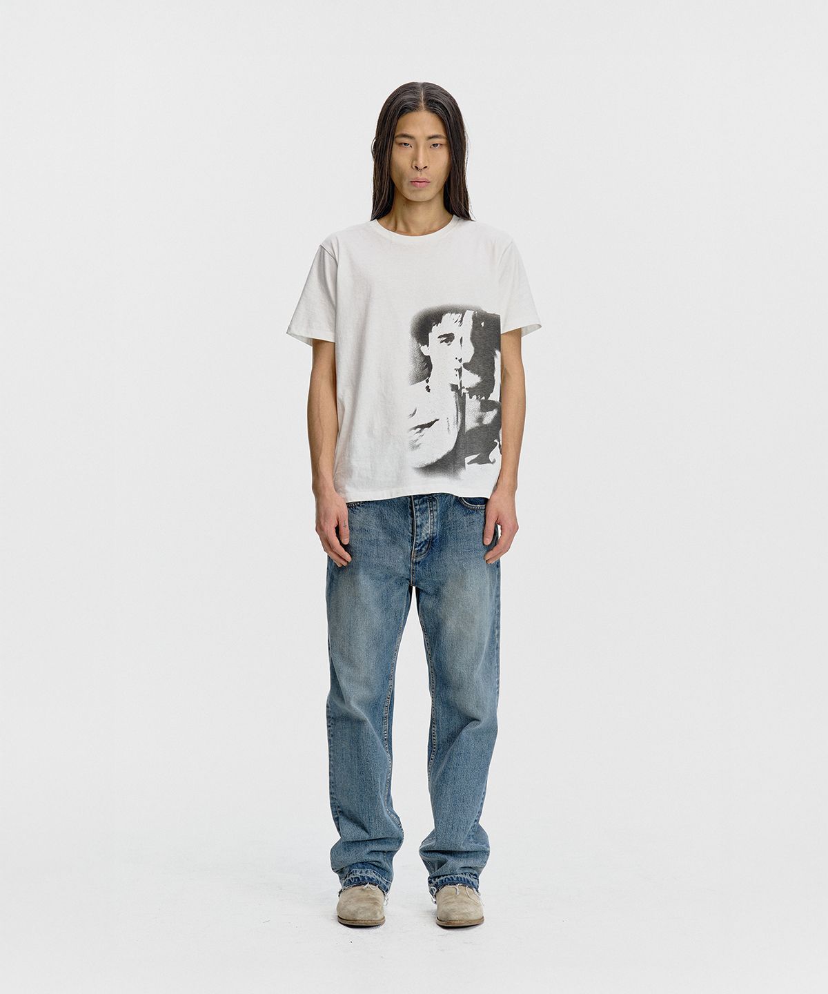 서피스에디션(SURFACE EDITION) TORN STRAIGHT DENIM PANTS INDIGO