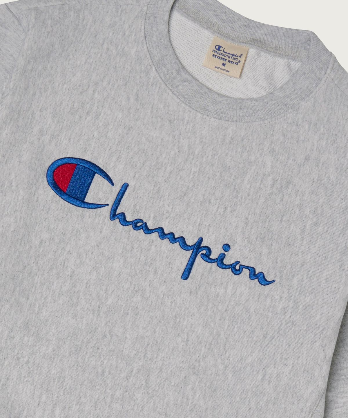 챔피온(CHAMPION) 여성 리버스위브 빅 로고 크롭 스웨트셔츠 Light Grey