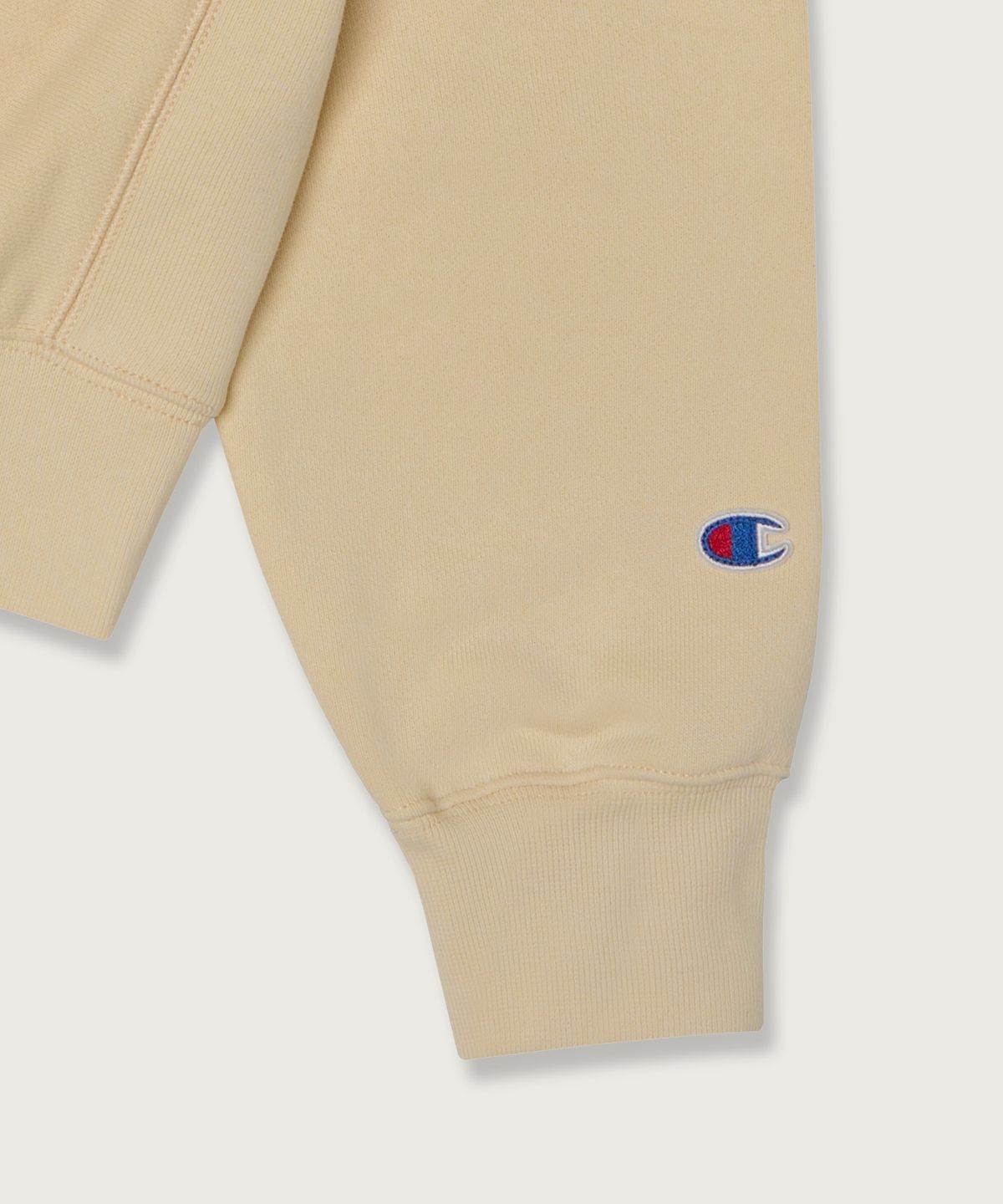 챔피온(CHAMPION) 여성 리버스위브 빅 로고 크롭 스웨트셔츠 Beige