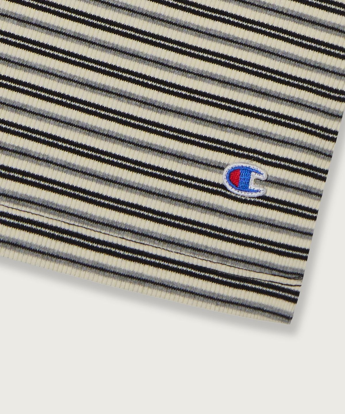 챔피온(CHAMPION) 여성 C로고 스트라이프 슬리브리스 Black