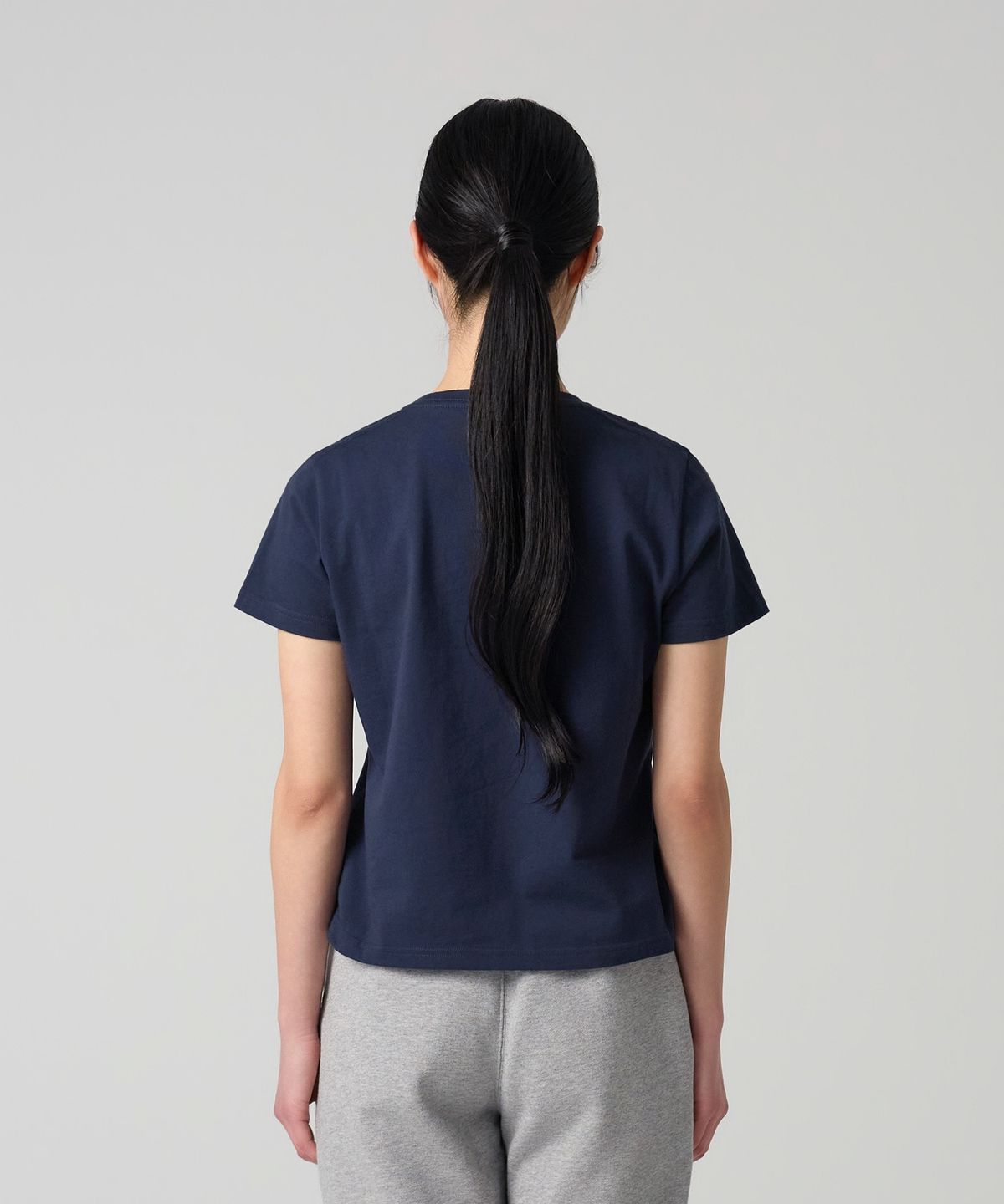 챔피온(CHAMPION) 여성 C로고 슬림핏 티셔츠 Navy