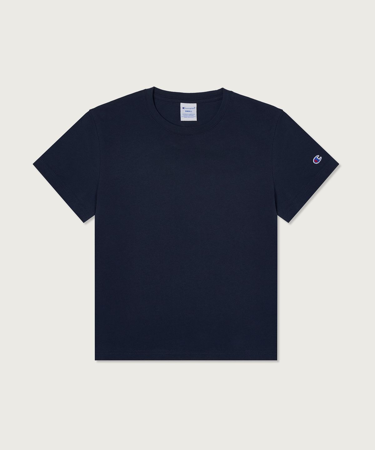 챔피온(CHAMPION) 여성 C로고 슬림핏 티셔츠 Navy