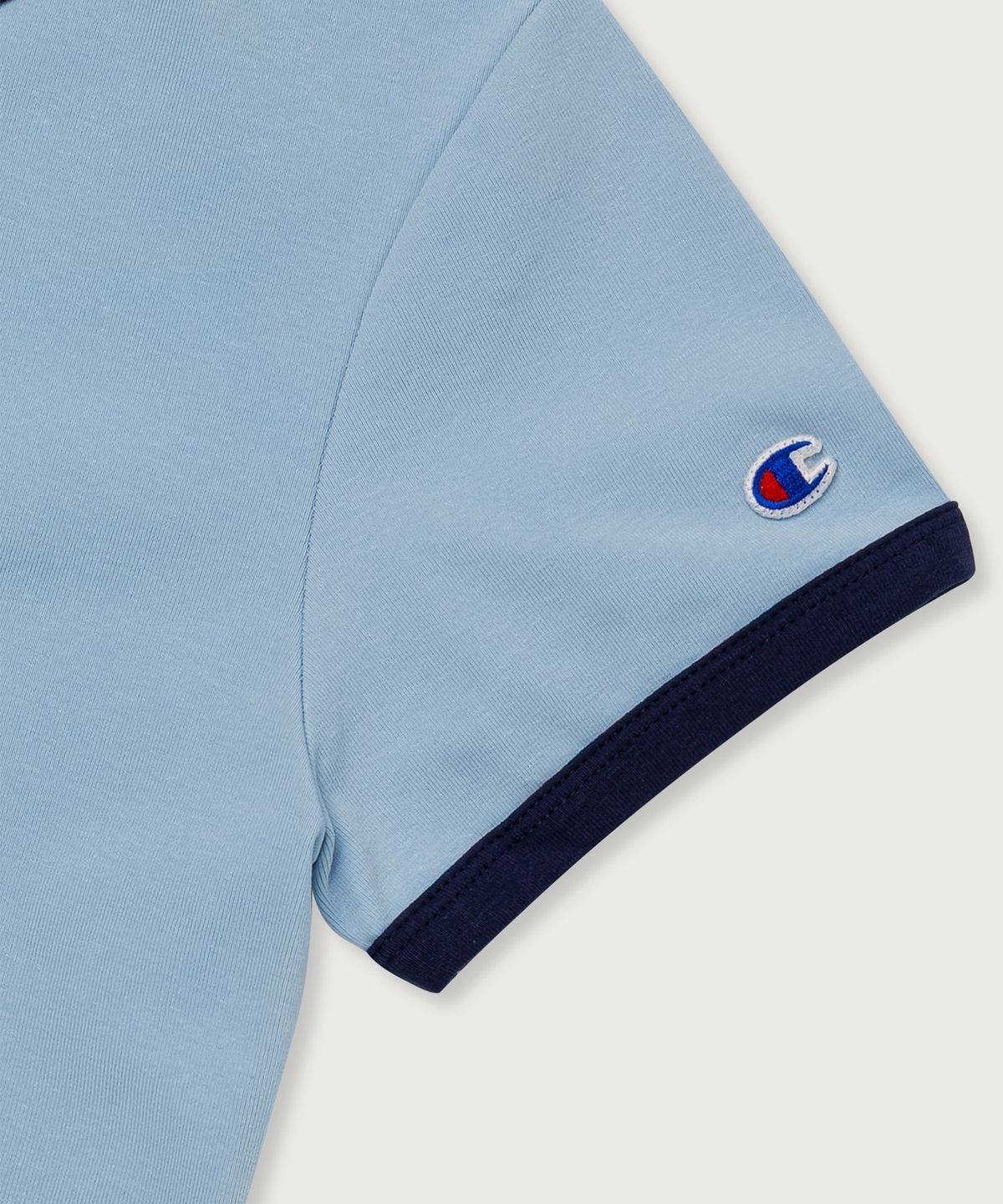 챔피온(CHAMPION) 여성 코니아일랜드 크롭 링거 티셔츠 Light Blue