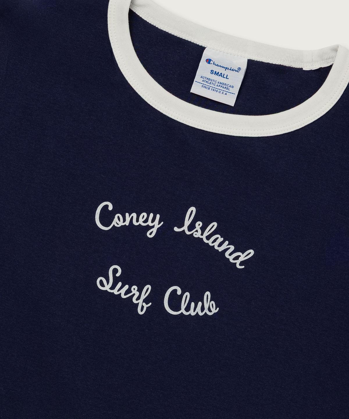 챔피온(CHAMPION) 여성 코니아일랜드 크롭 링거 티셔츠 Navy
