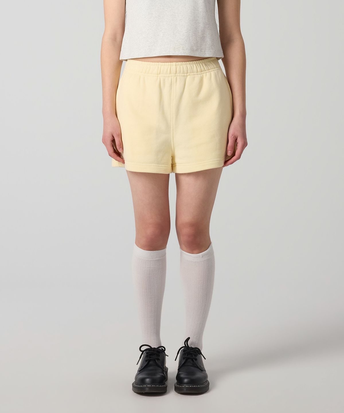 챔피온(CHAMPION) 여성 C로고 스웨트 쇼츠 Cream
