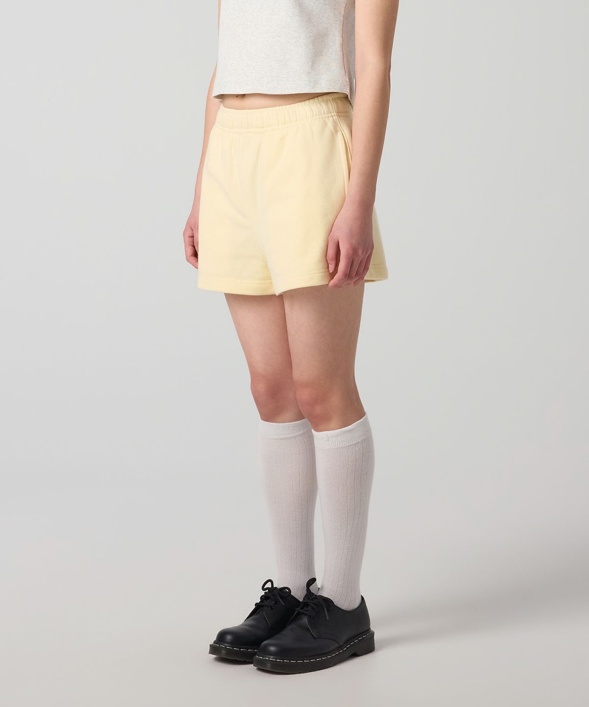 챔피온(CHAMPION) 여성 C로고 스웨트 쇼츠 Cream