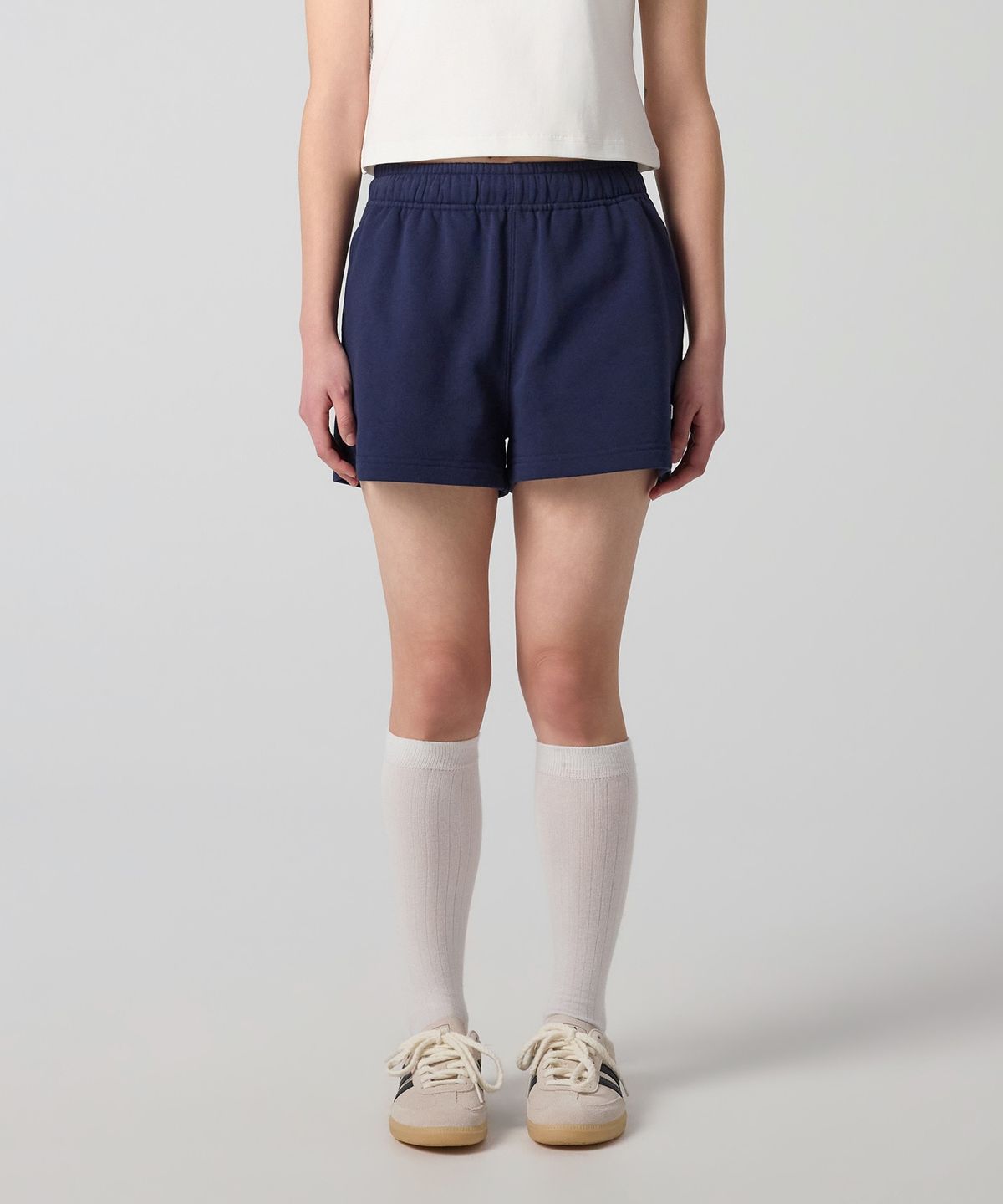 챔피온(CHAMPION) 여성 C로고 스웨트 쇼츠 Navy