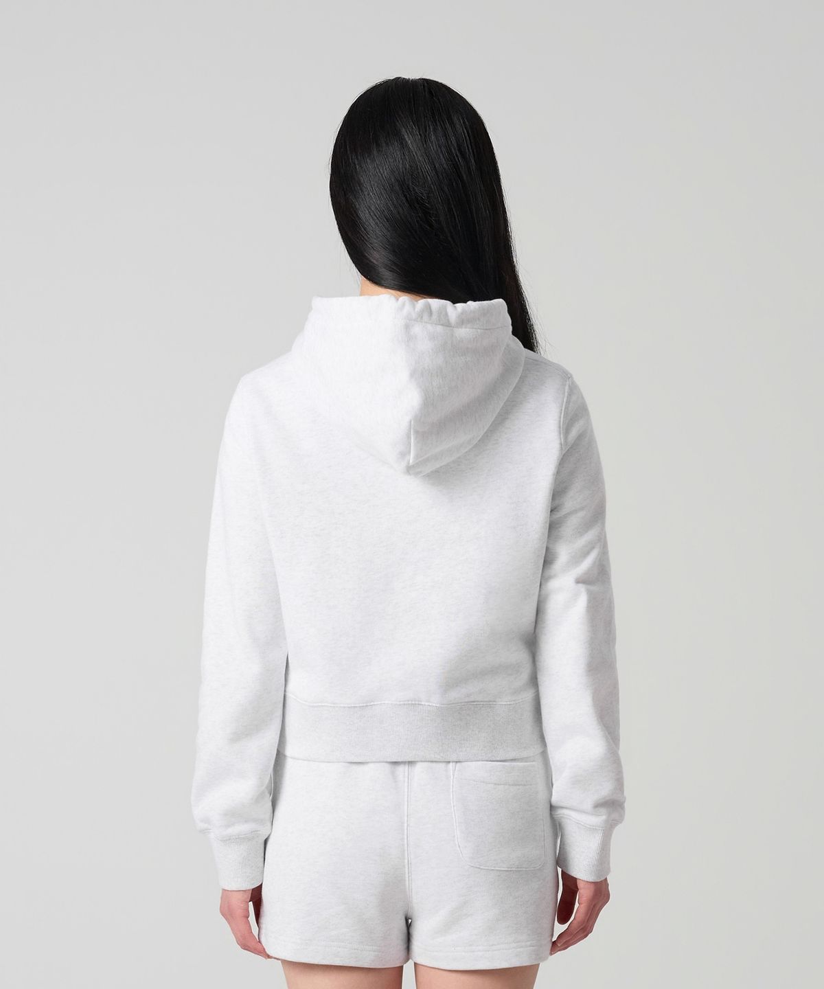 챔피온(CHAMPION) 여성 NYC 크롭 후드 집업 Light Grey