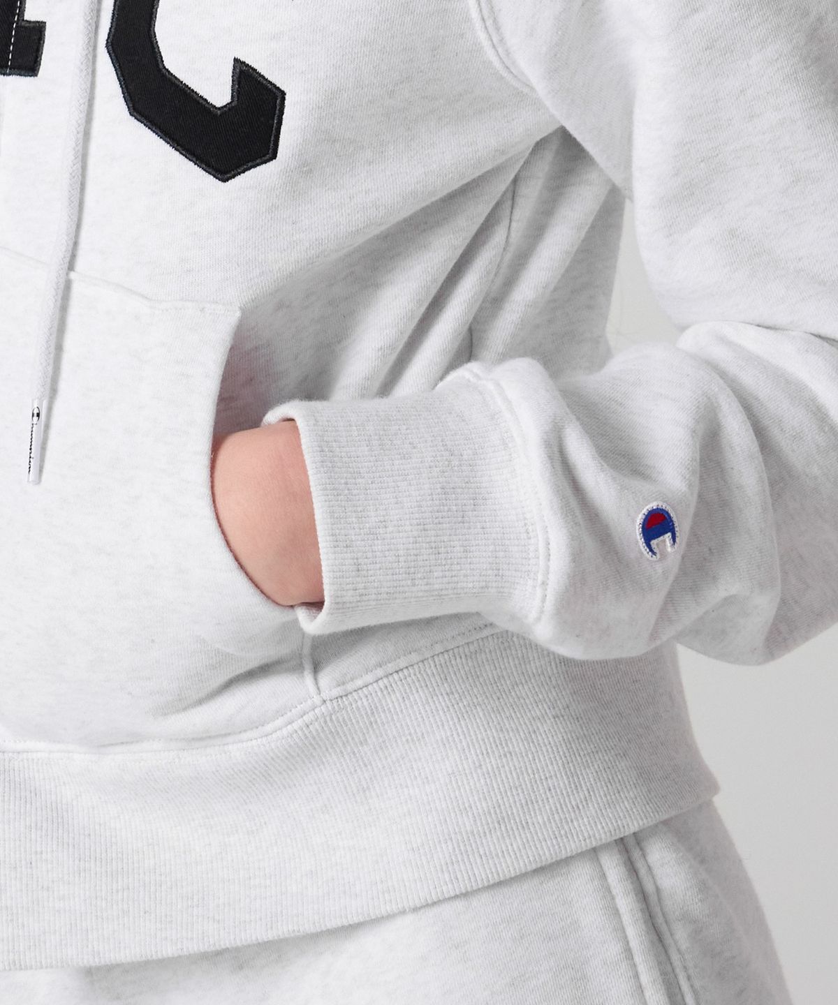 챔피온(CHAMPION) 여성 NYC 크롭 후드 집업 Light Grey