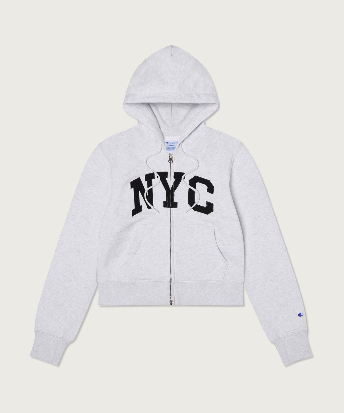 챔피온(CHAMPION) 여성 NYC 크롭 후드 집업 Light Grey