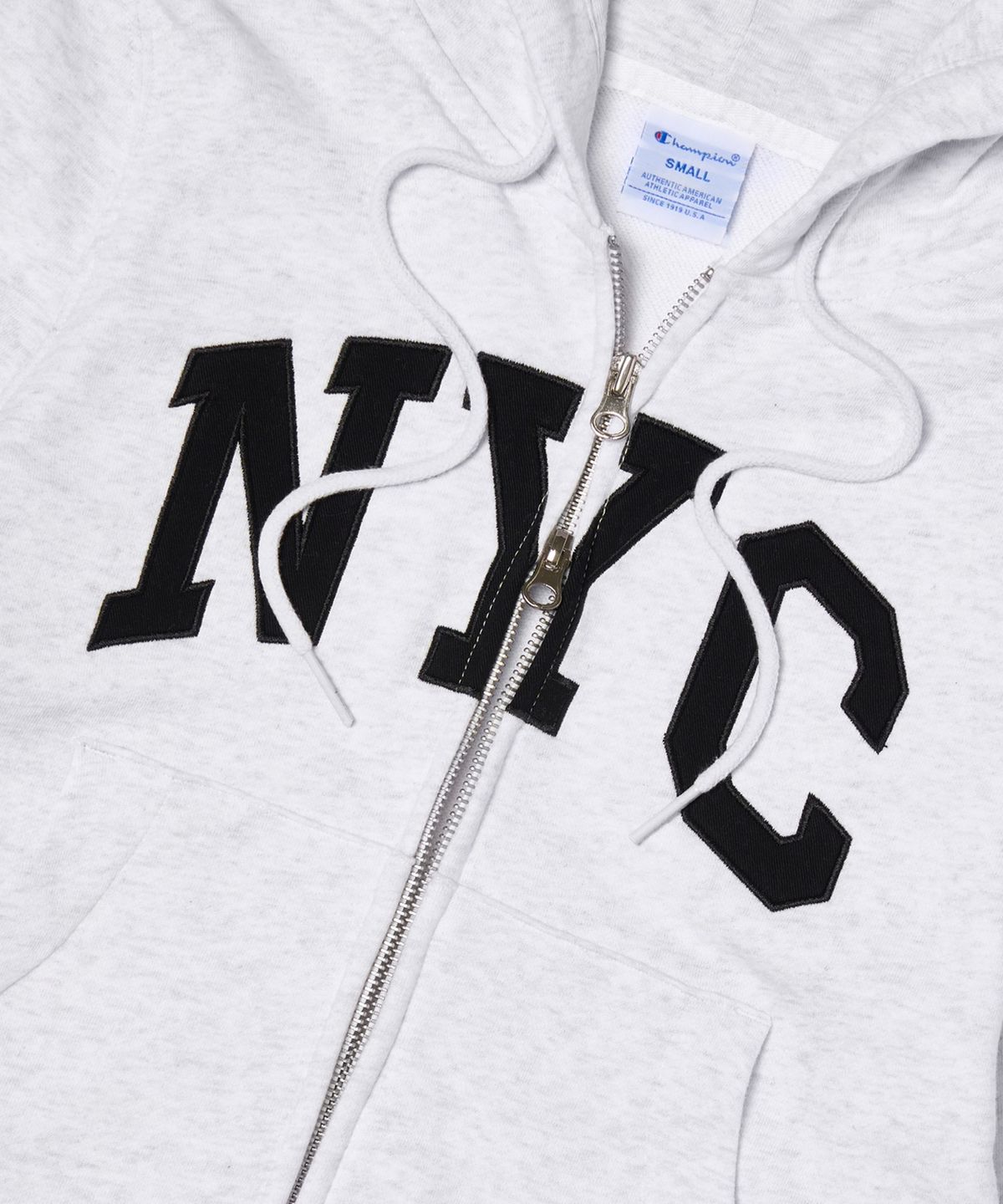 챔피온(CHAMPION) 여성 NYC 크롭 후드 집업 Light Grey