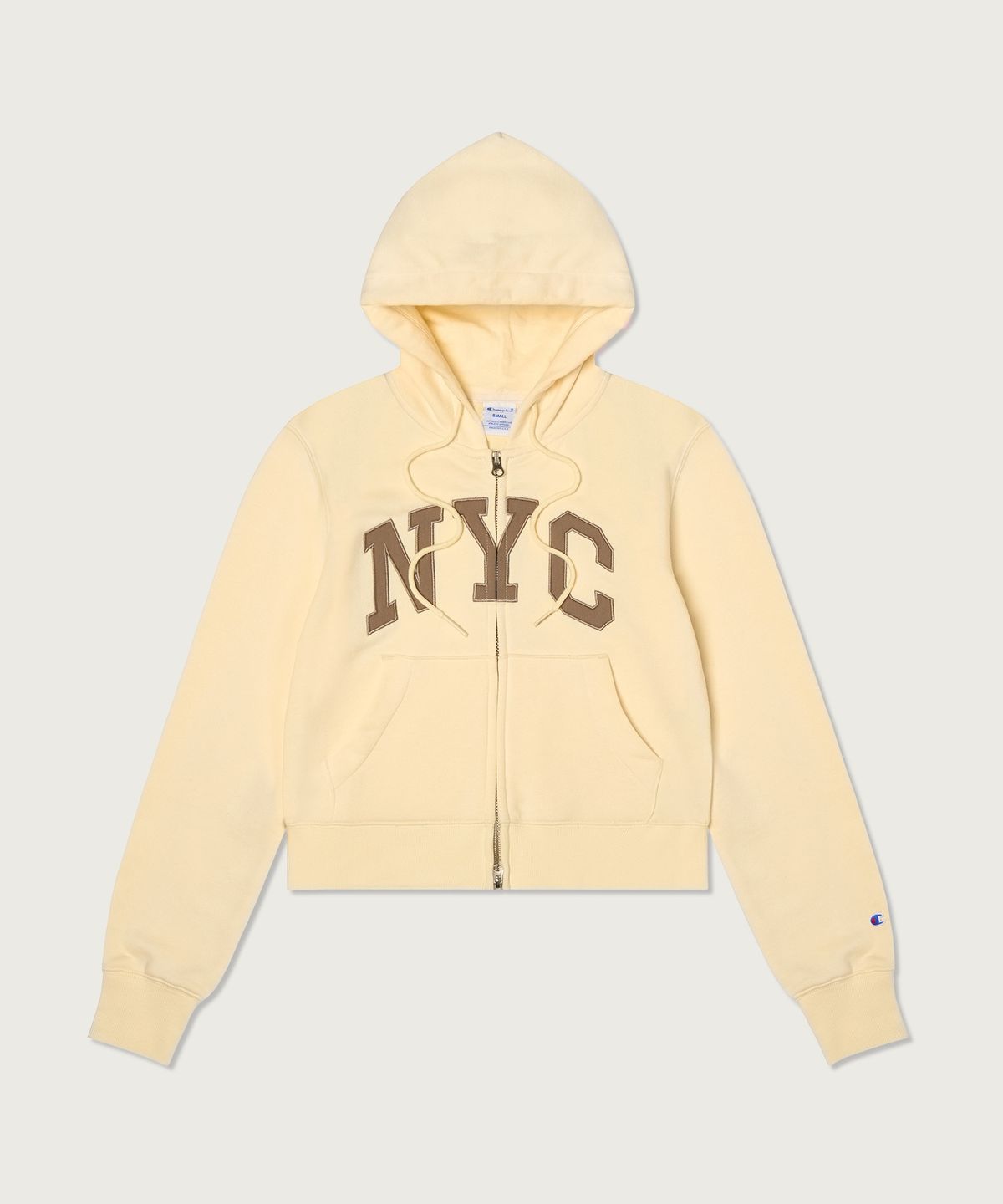 챔피온(CHAMPION) 여성 NYC 크롭 후드 집업 Cream