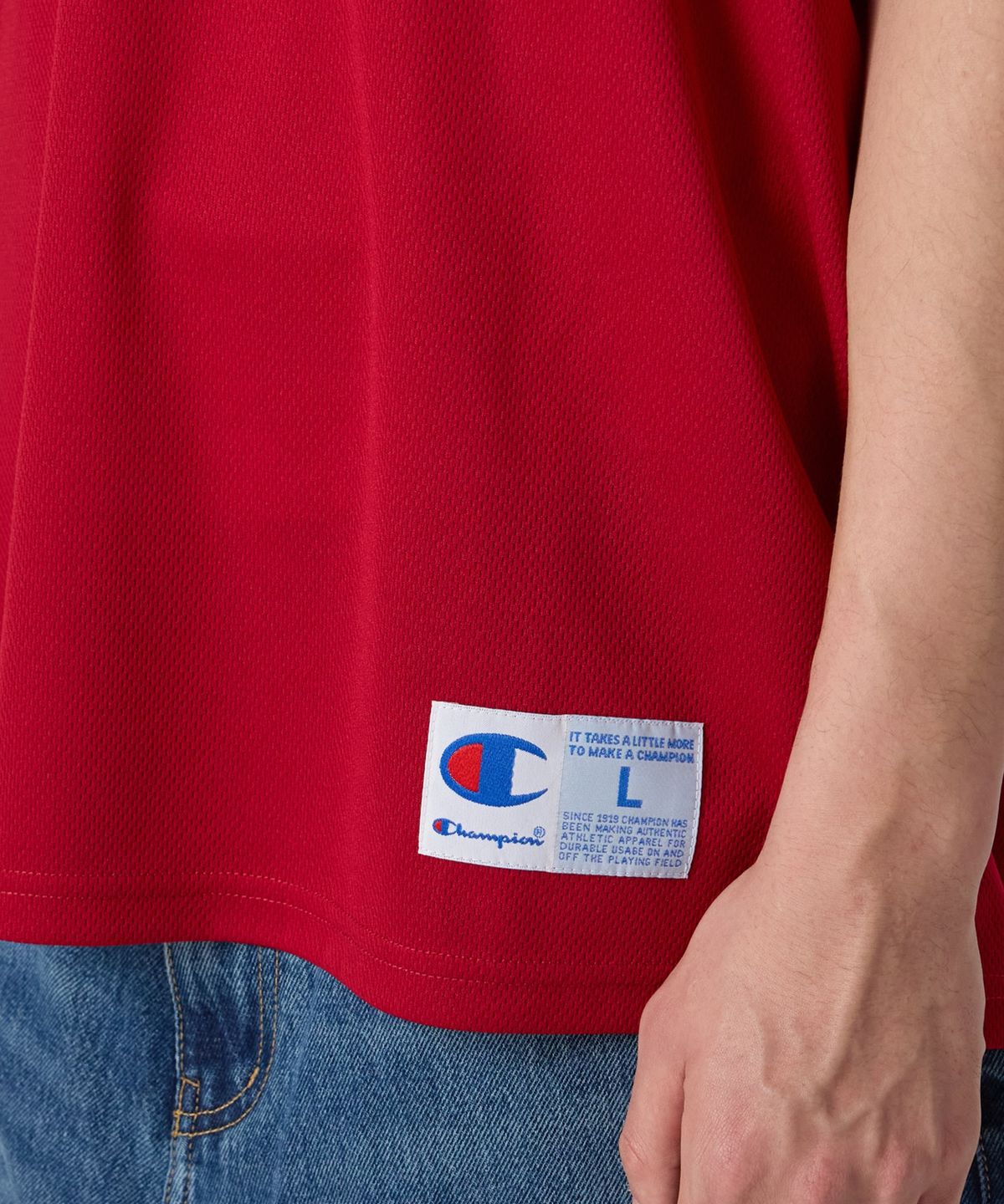 챔피온(CHAMPION) 바스켓볼 조그택 슬리브리스 Red