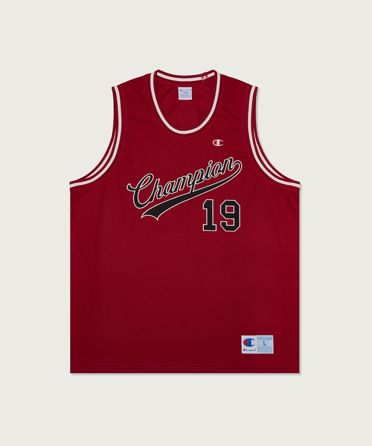 챔피온(CHAMPION) 바스켓볼 조그택 슬리브리스 Red