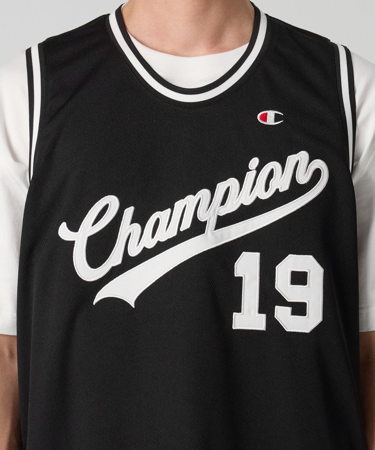 챔피온(CHAMPION) 바스켓볼 조그택 슬리브리스 Black