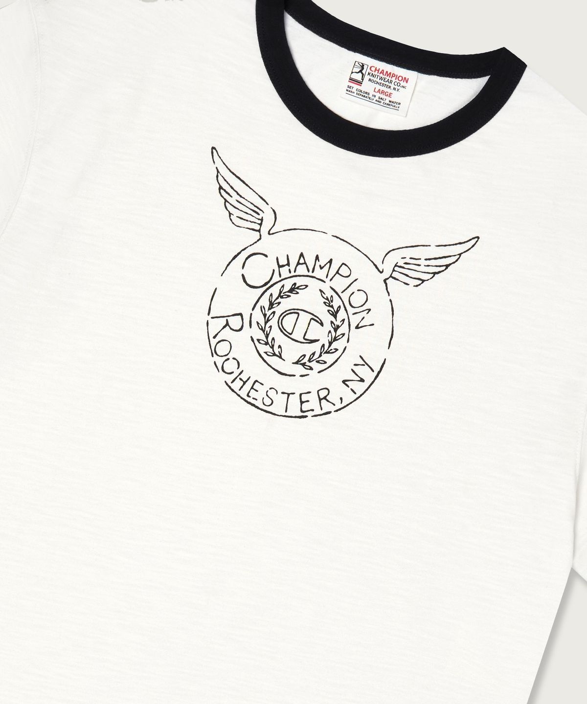 챔피온(CHAMPION) 헤리티지 로체스터 링거 티셔츠 White